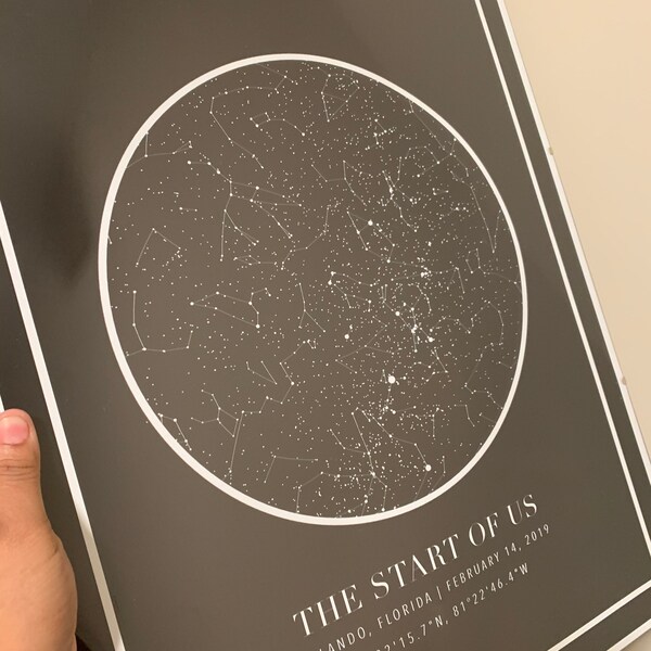DIGITAL DOWNLOAD - Custom Star Map, Constellation Chart, Map of the ...
