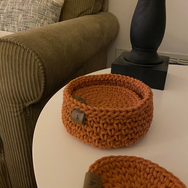 Round Coasters, Set of 4 / 6 / 8| Hand Crocheted With Cotton Cord| With ...