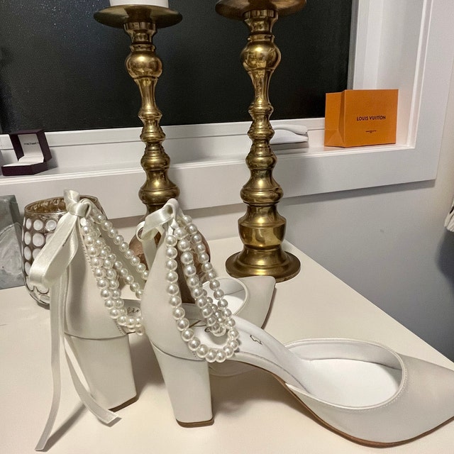 Wedding Shoe for Bride Bridal Wedge Shoes Bridal Block 