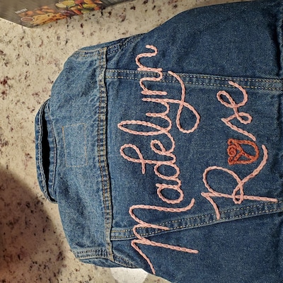 Custom Levis Hand Embroidered Baby Toddler Denim Jacket Personalized ...