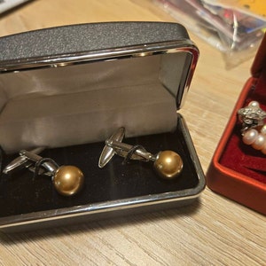 Gold Black Onyx And Crystal Tuxedo Formal Set Cufflinks Studs Set With