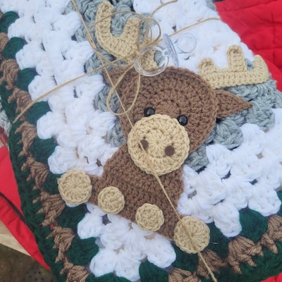 Moose on the Moove Embroidered Wool Blanket main image 1