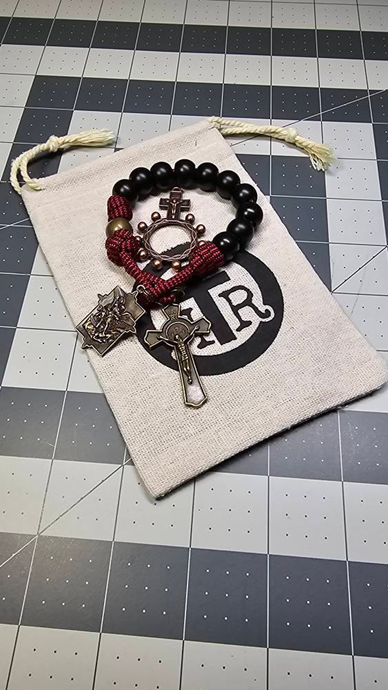 Rugged Rosaries® Saint Michael Pocket Catholic Rosary - Paracord Rosary