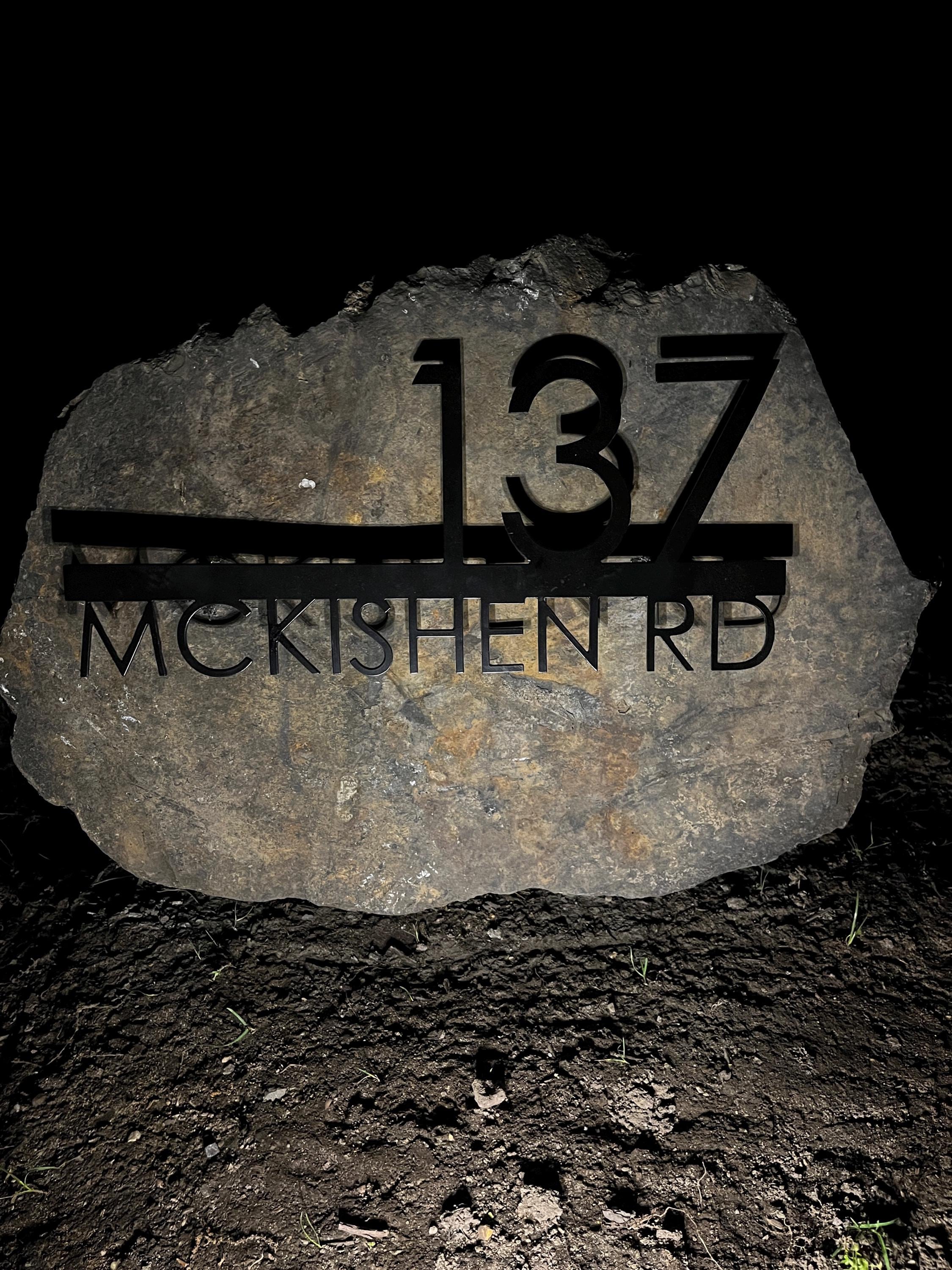 Custom metal modern minimalist home house address sign for your rock or wall