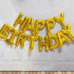 Large 16 Self-inflating HAPPY BIRTHDAY Balloons Letter Banner Bunting ...