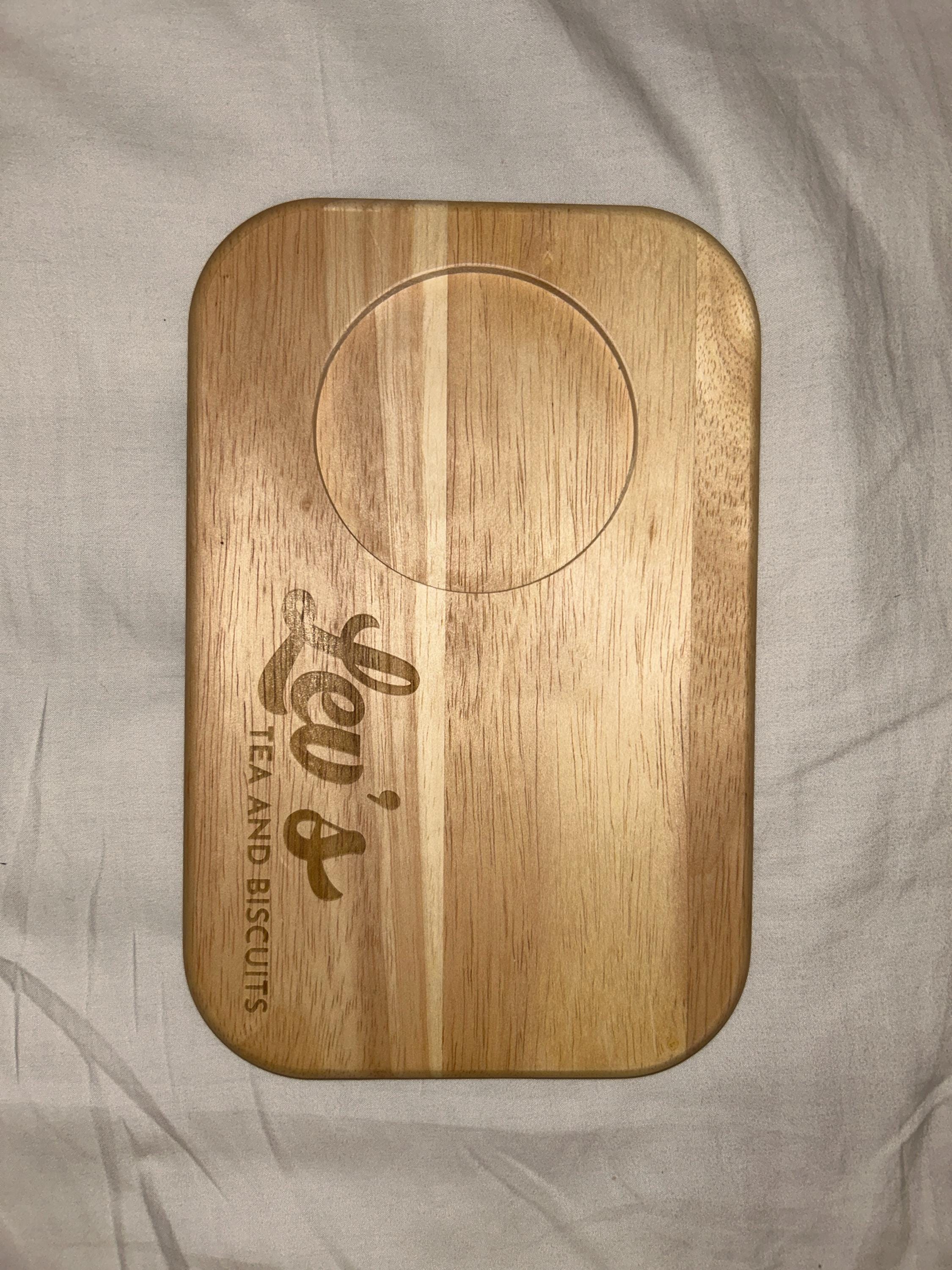 Personalized Custom Engraved Wooden Tea & Biscuit Board Serving Board Novelty Gift Birthday Valentines Housewarming Wedding Christmas