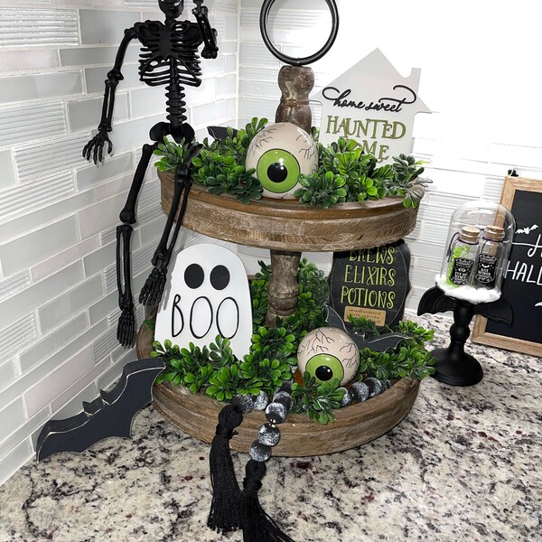 Halloween Tiered Tray Decor - Tiered Tray 3D Signs - Rae Dunn Tiered ...