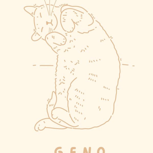 Custom Cat Portrait Cute Cat Poster Personalized Badly Drawn Pet Art ...