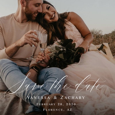 Save the Date Photo Template Printable Wedding Date Announcement Photo Save the Date Photo Template Printable Wedding Date Announcement Photo