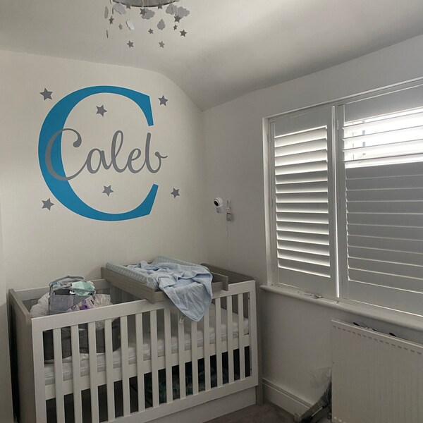 Personalised Name Wall Sticker | Personalized Custom Initial Nursery ...