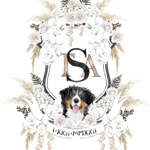 Massgeschneiderte Aquarell Wappen Wappen Mit Hund Familie Etsy