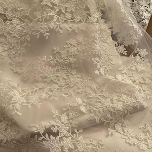 Amazing Beaded Bridal Lace Fabric With Big Sequins Pallas - Etsy