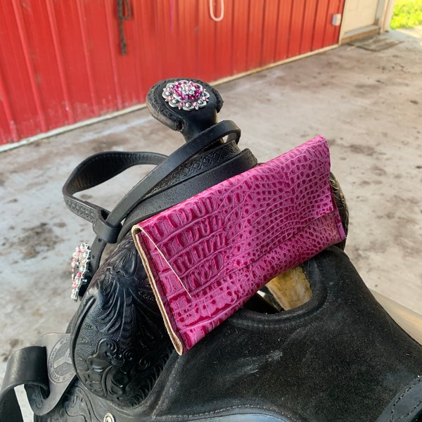 Leather Saddle Phone Holder Saddle Sack Pommel Bag Phone Pouch Western
