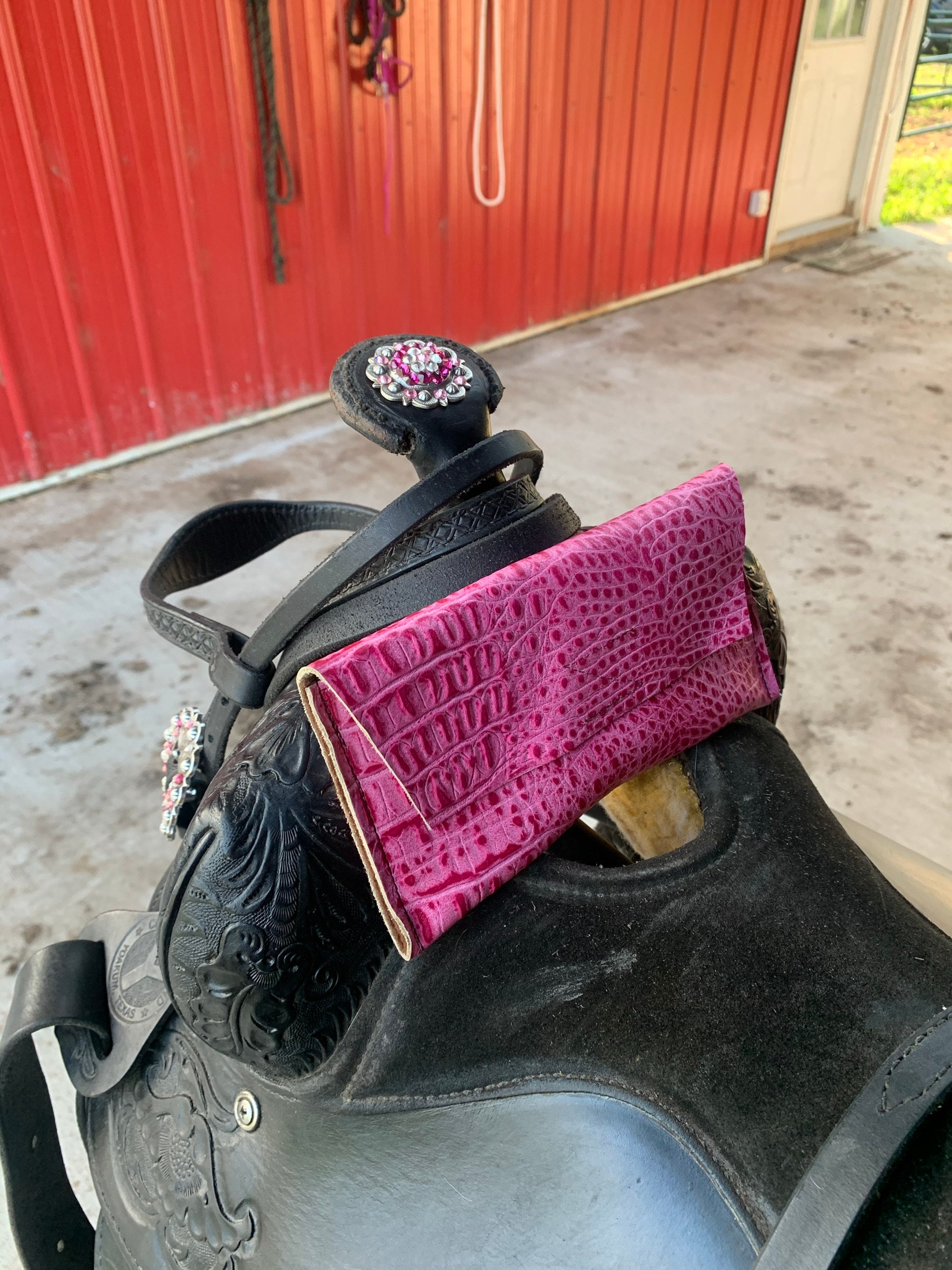 Leather Saddle phone holder Saddle sack Pommel bag phone pouch Western phone case