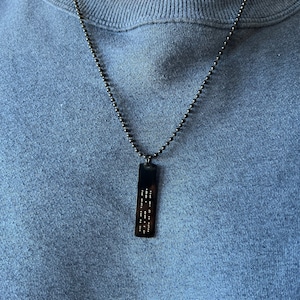 PERSONALIZED Bar Men Necklace Morse Code Coordinates Engraved Bar ...