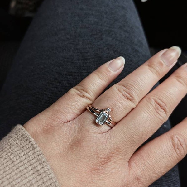 Anello dichiarazione in argento sterling 925 con pietra preziosa agata
