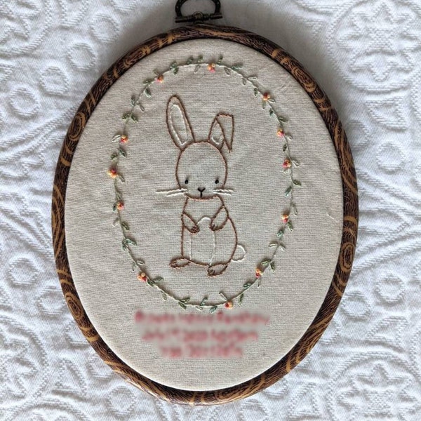 Little Bunny, Hand Embroidery PDF Pattern - Instant Digital Download ...