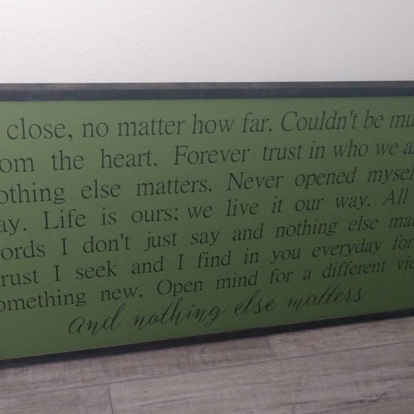 And Nothing Else Matters / Metallica Sign / Gift for Anniversary ...