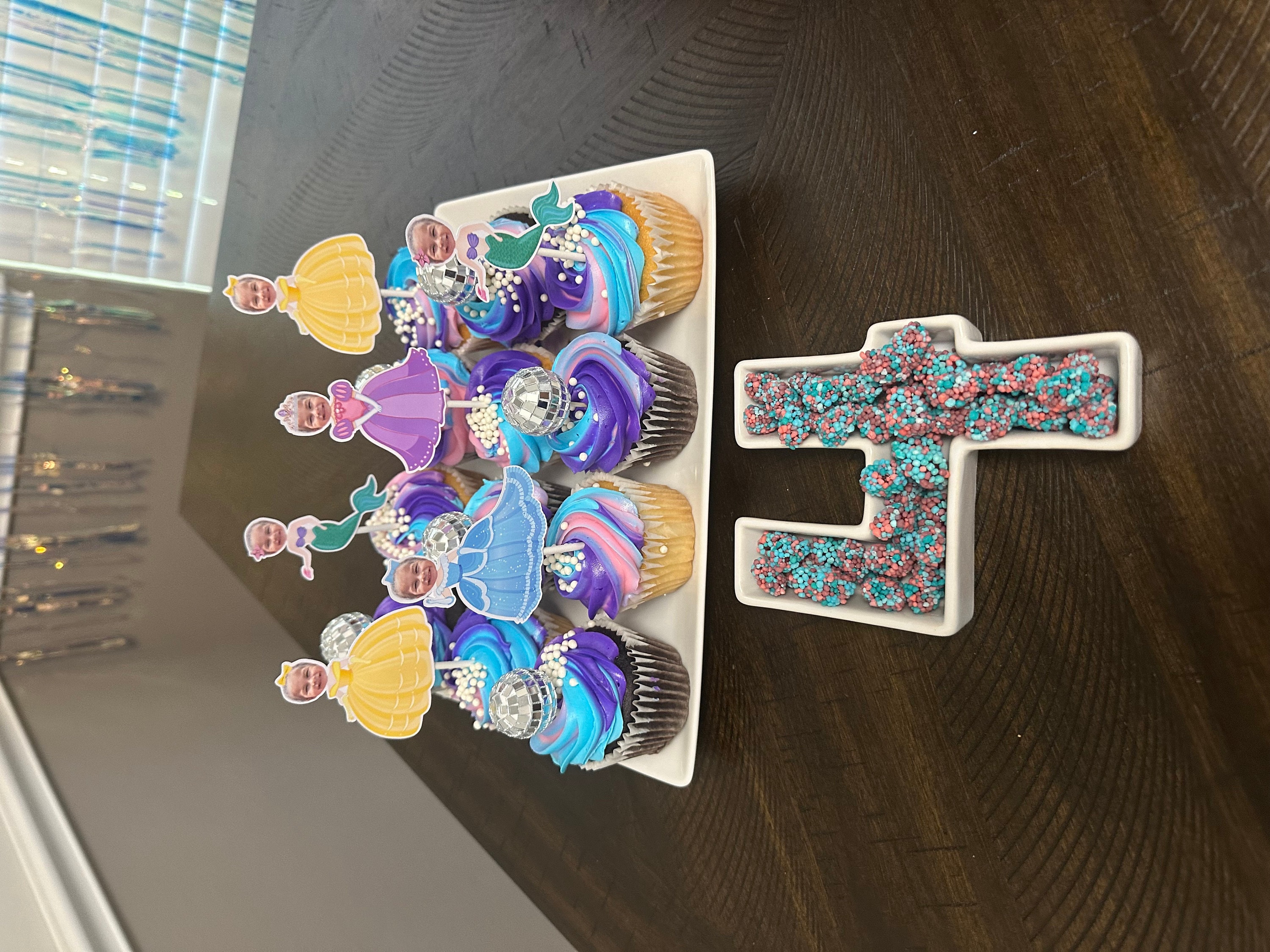 THE ORIGINAL Custom Photo Princess Cupcake Toppers, Personalised Face Cupcake Toppers,  Princess Party Decor