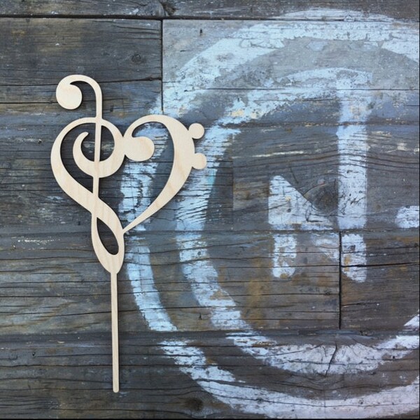 Love Music Note Cake Topper for Weddings Events Parties Laser Cut by ...