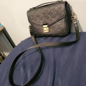 Mautto Black Adjustable Leather Strap for LV de Speedy, Noe, Metis, Trevi 42-65 Extra Long Crossbody / Silver-Tone