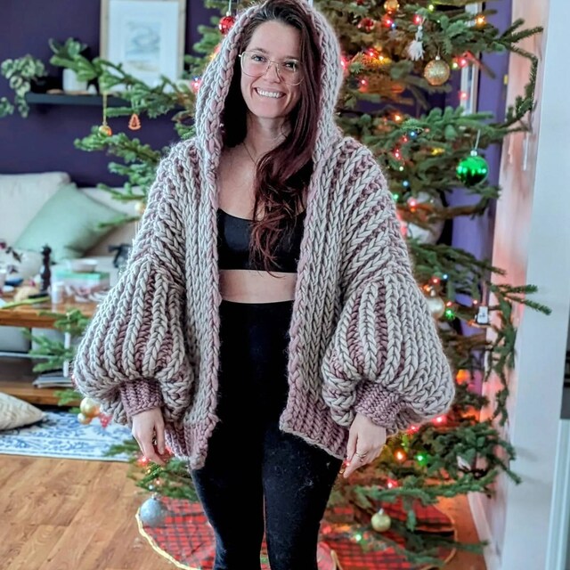 Marshmallow Cardigan Digital Download Chunky Hooded Knit Cardigan Pattern Blanket Cardigan Ariana Grande Cardigan Seamless Etsy