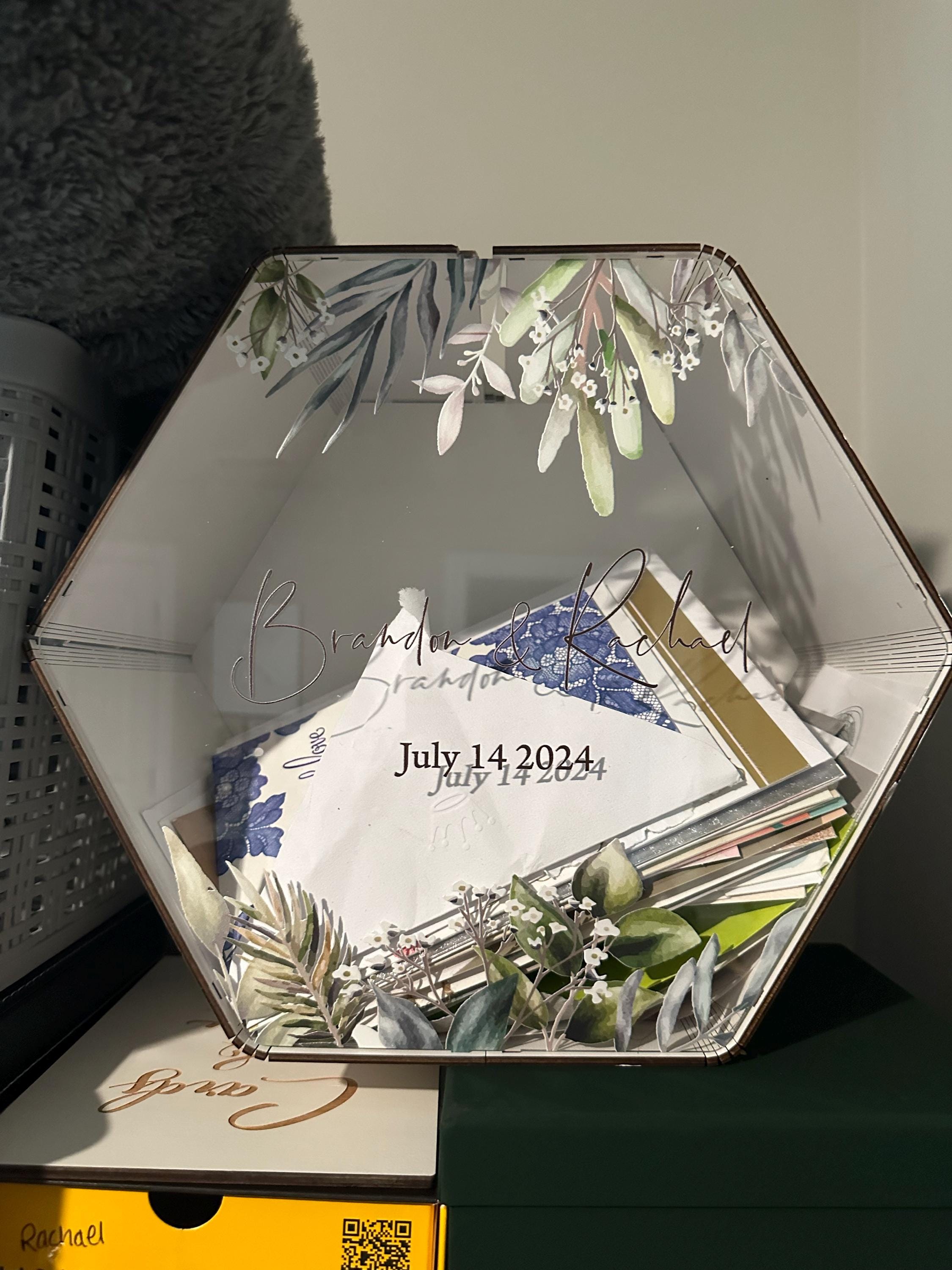 Personalisierte Hochzeitskartenbox mit Schlitz, Gewölbte Hochzeitsumschlagbox, Abschlusskartenbox, Hochzeitsgeschenkkartenbox, Hochzeitsspardose