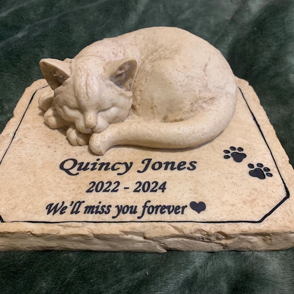Personalized Cat Memorial Stone, Pet Loss Sympathy Poem Garden Marker ...