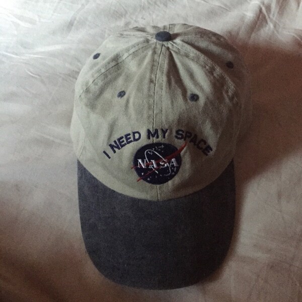 NASA I Need My Space Embroidered Two Tone Pigment Dyed Cotton Cap - Etsy