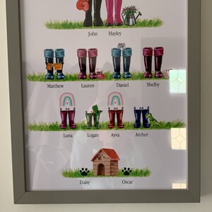 Personalised PANORAMIC Family Tree Print With Pets, Custom Family Tree ...
