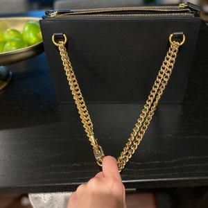 Large Classy Curb Strap GOLD Luxury Chain Purse/handbag Strap 1/2 12mm Wide  Choose Length & Hooks/clasps 