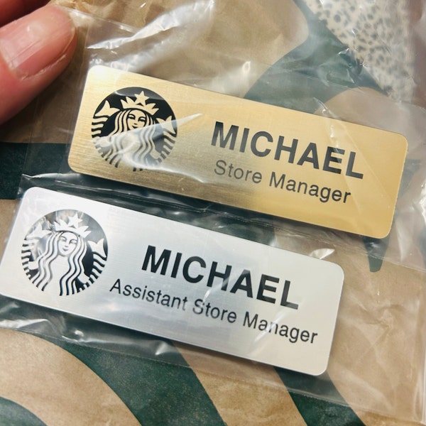 Custom engraved name tags personalized engraved employee office name