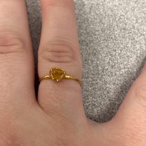 Customer photo from Hayley, Dainty Raw Citrine Ring in Yellow Gold