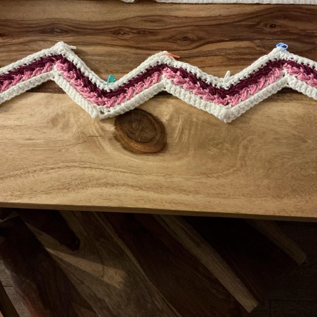 A customer's finished Wheat Stitch Ripple Blanket Crochet Pattern with Video Tutorial