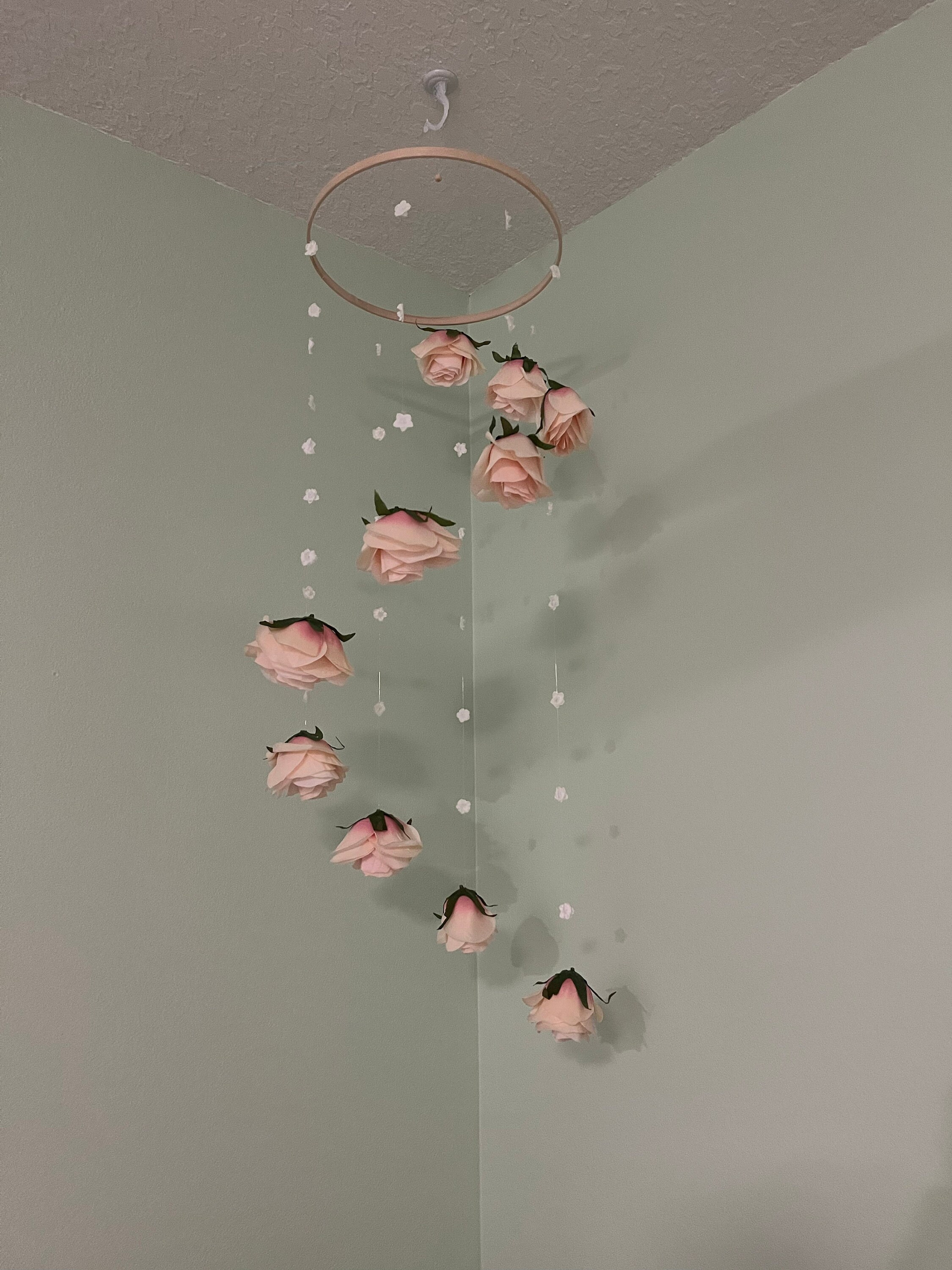 Rose Baby Girl Mobile Floral Nursery Mobile Flower Baby Mobile