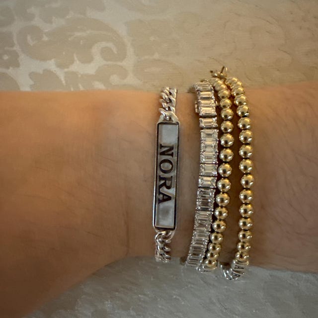 Turandoss Bracciale Iniziale A Strati Per Ragazze - Placcato Oro 14K Con Iniziale J - Regalo Con Sacchetto