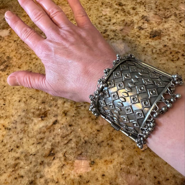 Oxidised Ghungroo Kada Antique Bangles Cuff Silver Plated