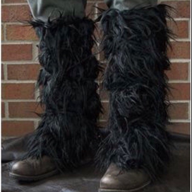 Viking Faux Fur Leggings Boot Cover Leg Warmers Halloween - Temu