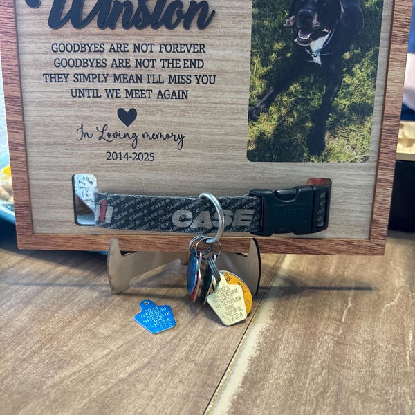 Memorial Pet Collar Sign, Dog Memorial Wood Frame With Collar Holder ...