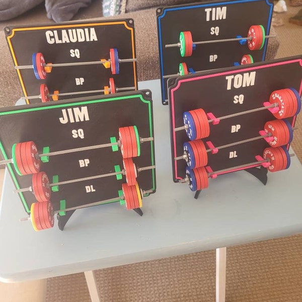 The Original Weightlifting Tracking Board, Miniature Barbells, Home Gym ...