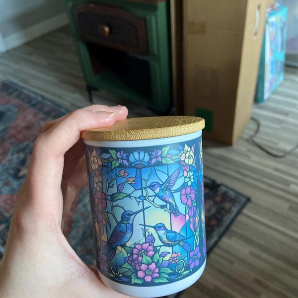 Hummingbird Stained Glass Designed Battery Operated Tea Light Holder - Etsy