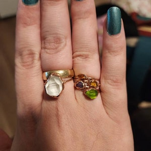 Customer photo, Raw Crystal Ring Mystery Box! 3 Ring Set
