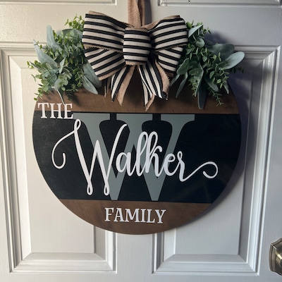 Front Door Decor Last Name/family Year Round Wreath - Etsy