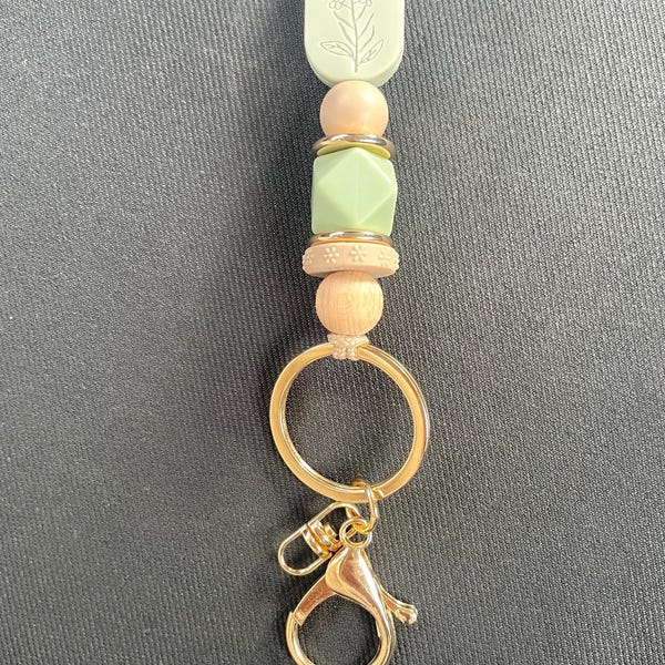 Soumake Id Badge Beaded Lanyard Adjustable Length Lightweight Non Rusting Reusable Silicone Beaded Breakaway Lanyard With Keychain - Foto 9