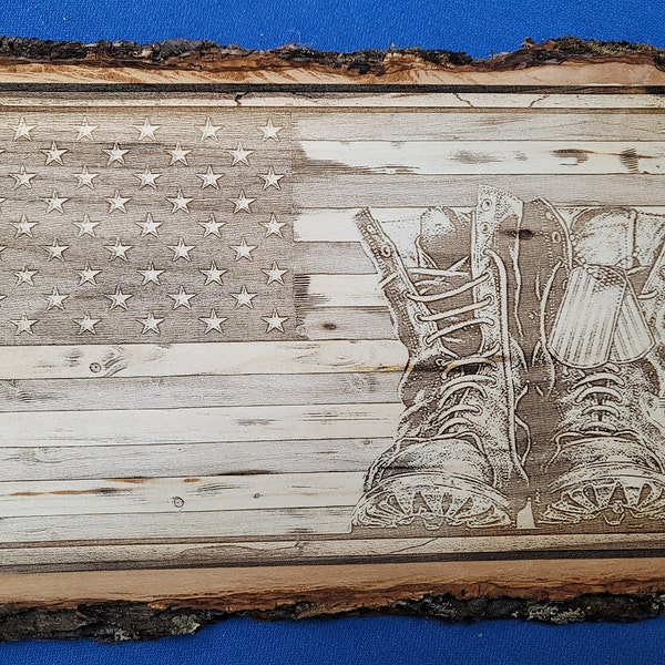 Glowforge Digital Laser Ready File _ American Flag _ Honor _ Engrave ...