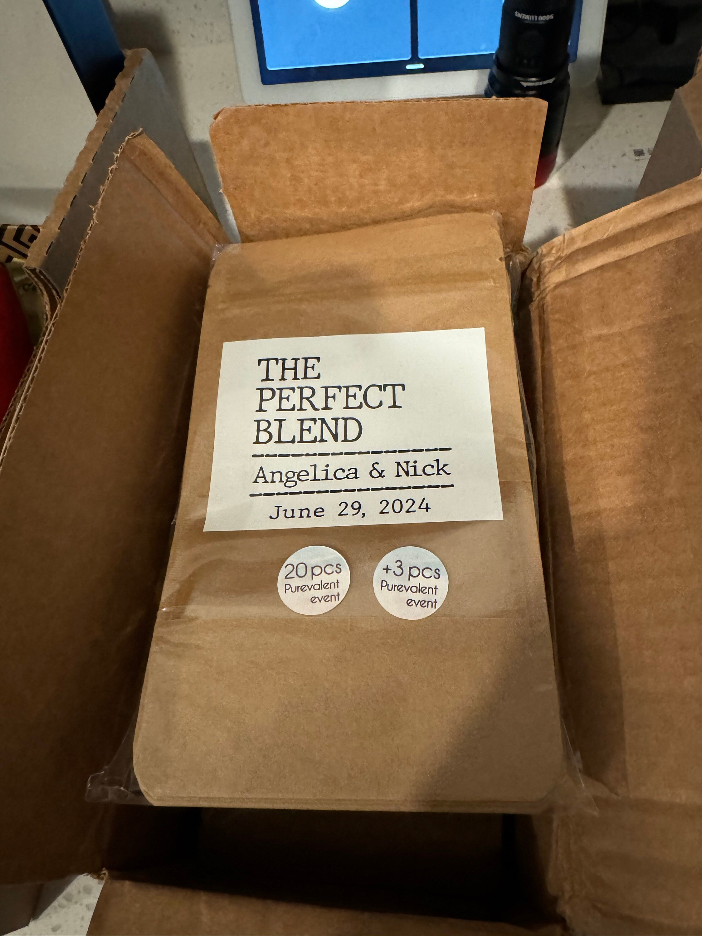50 PCS Personalized Favors Coffee Bags, Wedding Favors diy,  The Perfect Blend, Bridal Shower Favors, Resealable Coffee Bags