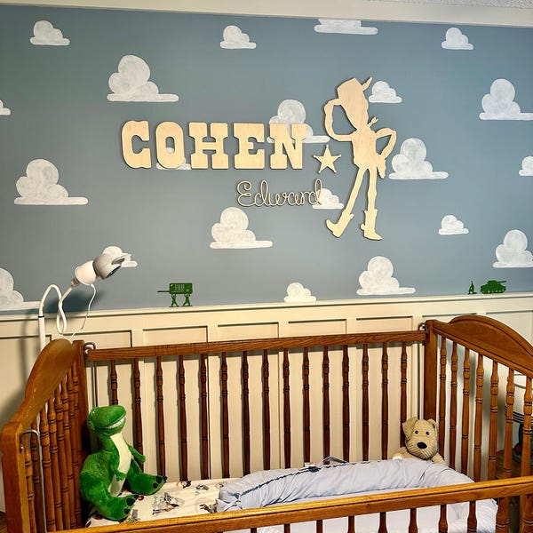 Toy Story Name Sign Personalized Kids Room Decor Custom Baby Name Wood ...