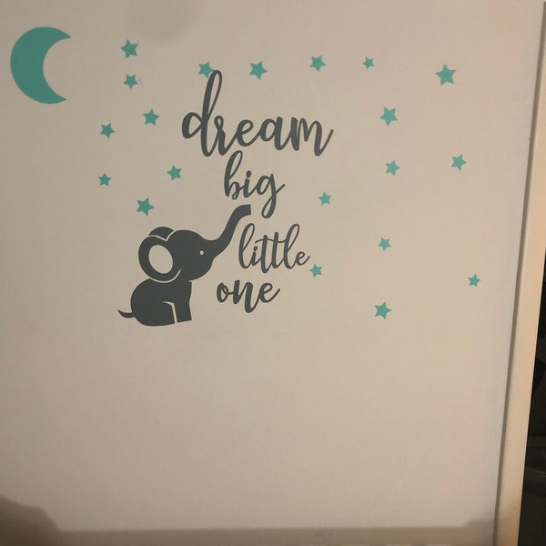 Dream Big Little One Personalised Elephant Print For Boys Or Girls