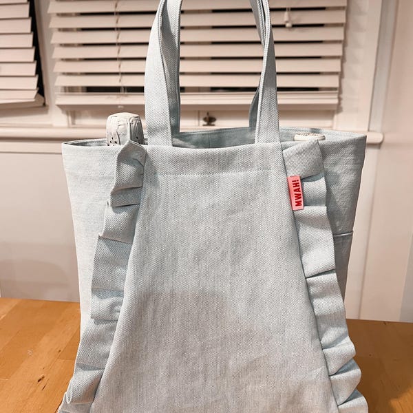 Triangular Frill Tote Pdf Sewing Pattern Canvas Tote Pattern