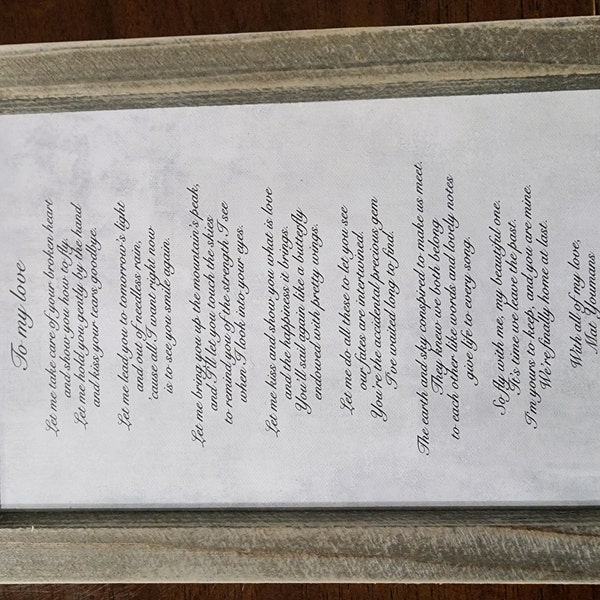 Poem on Canvas, Custom Poem Print on Canvas, Premium Canvas Gallery ...